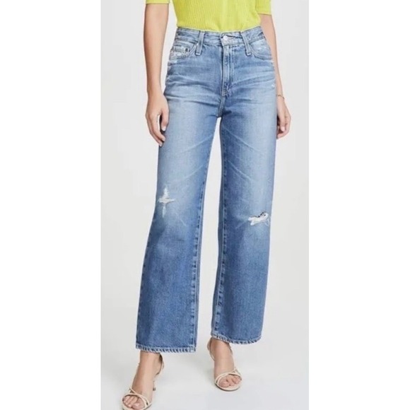 Ag Adriano Goldschmied Denim - AG Adriano Goldschmied The Tomas High Rise Baggy Straight Distressed Jeans 29